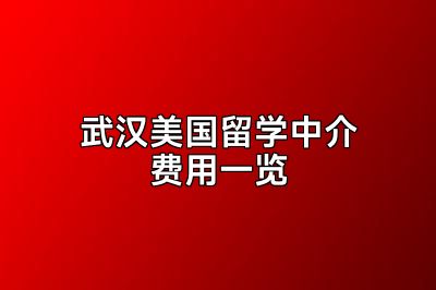 武汉美国留学中介费用一览