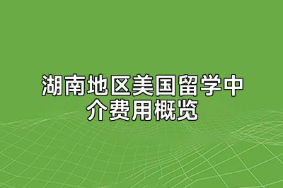 湖南地区美国留学中介费用概览