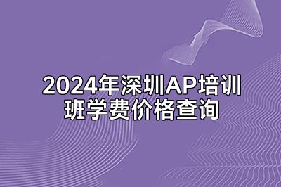 2024年深圳AP培训班学费价格查询