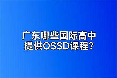 广东哪些国际高中提供OSSD课程？