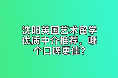 沈阳英国艺术留学优质中介推荐，哪个口碑更佳？