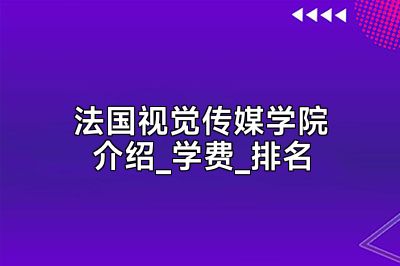 法国视觉传媒学院介绍_学费_排名