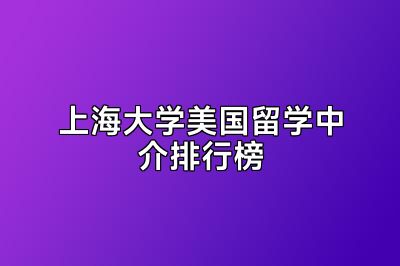 上海大学美国留学中介排行榜
