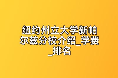 纽约州立大学新帕尔兹分校介绍_学费_排名