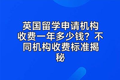 英国留学申请机构收费一年多少钱？不同机构收费标准揭秘