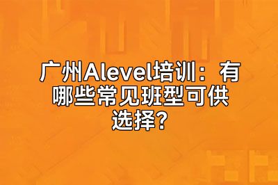 广州Alevel培训：有哪些常见班型可供选择？