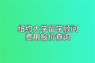 纽约大学留学顾问费用报价查询