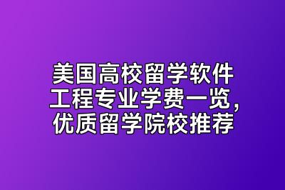 美国高校留学软件工程专业学费一览，优质留学院校推荐