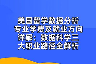 美国留学数据分析专业学费及就业方向详解：数据科学三大职业路径全解析