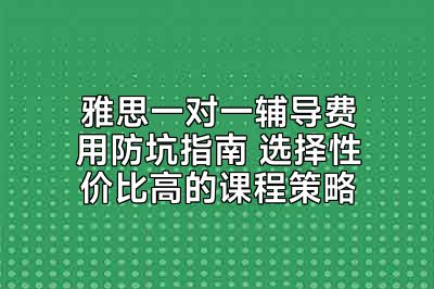 雅思一对一辅导费用防坑指南 选择性价比高的课程策略