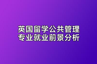 英国留学公共管理专业就业前景分析