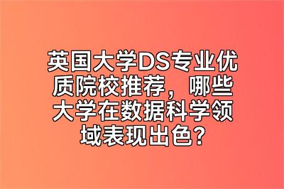 英国大学DS专业优质院校推荐，哪些大学在数据科学领域表现出色？