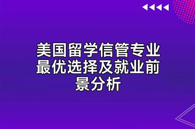 美国留学信管专业最优选择及就业前景分析