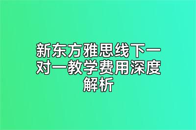 新东方雅思线下一对一教学费用深度解析