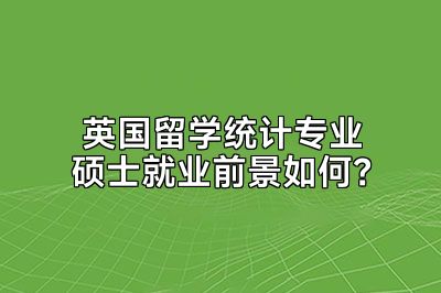 英国留学统计专业硕士就业前景如何？