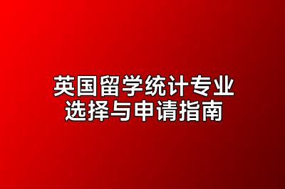 英国留学统计专业选择与申请指南