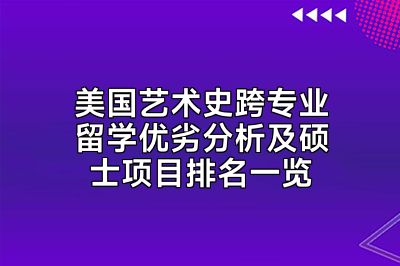 美国艺术史跨专业留学优劣分析及硕士项目排名一览