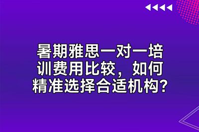 暑期雅思一对一培训费用比较，如何精准选择合适机构？