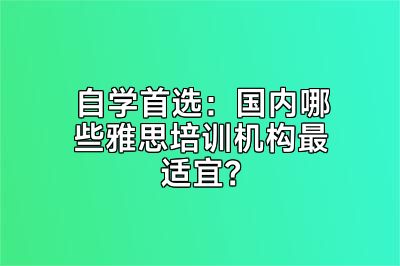 自学首选：国内哪些雅思培训机构最适宜？