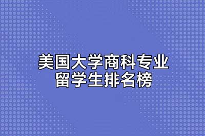 美国大学商科专业留学生排名榜