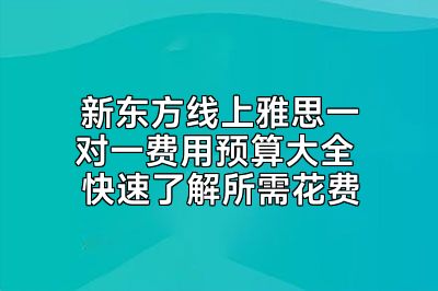 新东方线上雅思一对一费用预算大全 快速了解所需花费