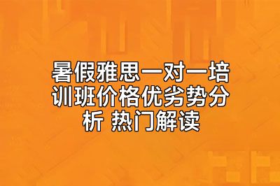 暑假雅思一对一培训班价格优劣势分析 热门解读