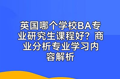 英国哪个学校BA专业研究生课程好？商业分析专业学习内容解析