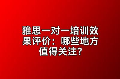 雅思一对一培训效果评价：哪些地方值得关注?