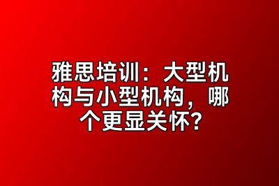 雅思培训：大型机构与小型机构，哪个更显关怀?