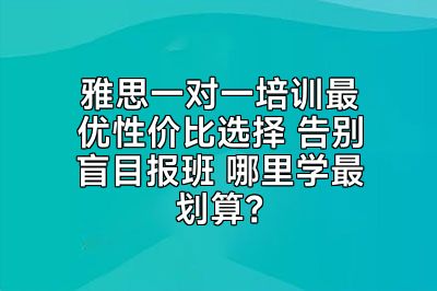 雅思一对一培训最优性价比选择 告别盲目报班 哪里学最划算？