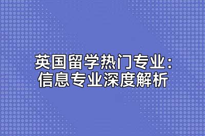 英国留学热门专业：信息专业深度解析