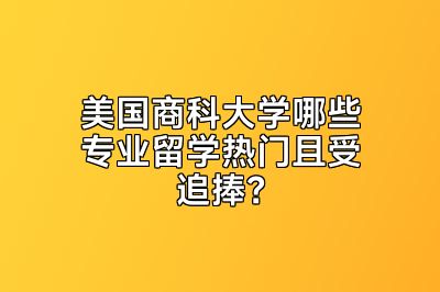 美国商科大学哪些专业留学热门且受追捧？