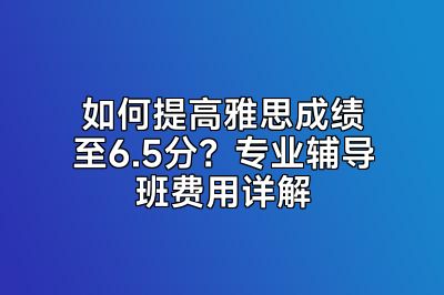 如何提高雅思成绩至6.5分？专业辅导班费用详解