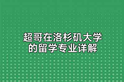 超哥在洛杉矶大学的留学专业详解