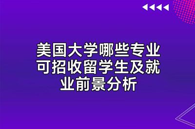 美国大学哪些专业可招收留学生及就业前景分析