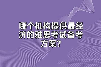 哪个机构提供最经济的雅思考试备考方案？