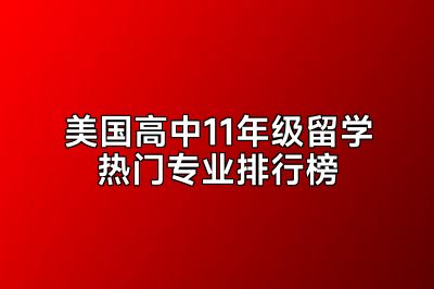 美国高中11年级留学热门专业排行榜