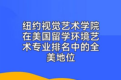 纽约视觉艺术学院在美国留学环境艺术专业排名中的全美地位