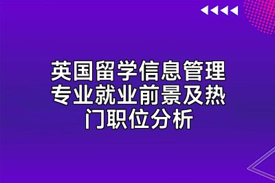 英国留学信息管理专业就业前景及热门职位分析