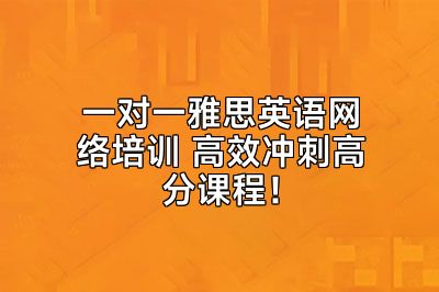 一对一雅思英语网络培训 高效冲刺高分课程！