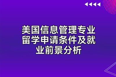 美国信息管理专业留学申请条件及就业前景分析