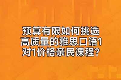 预算有限如何挑选高质量的雅思口语1对1价格亲民课程？