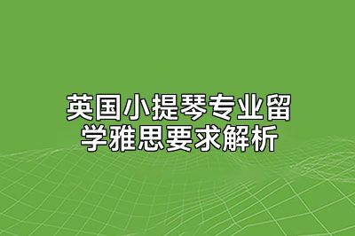 英国小提琴专业留学雅思要求解析