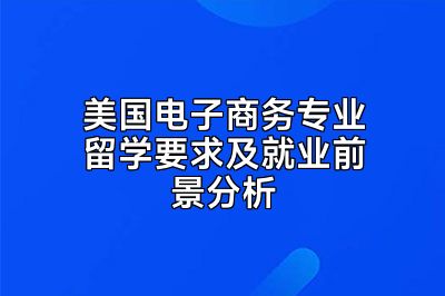 美国电子商务专业留学要求及就业前景分析