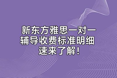 新东方雅思一对一辅导收费标准明细 速来了解！