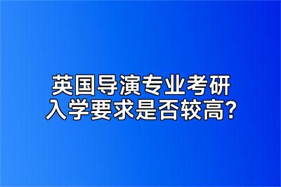 英国导演专业考研入学要求是否较高？