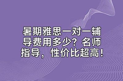 暑期雅思一对一辅导费用多少？名师指导，性价比超高！
