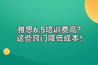 雅思6.5培训费高？这些窍门降低成本！