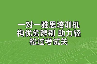 一对一雅思培训机构优劣辨别 助力轻松过考试关