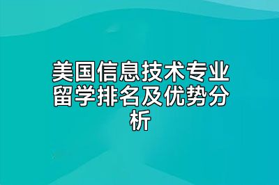 美国信息技术专业留学排名及优势分析